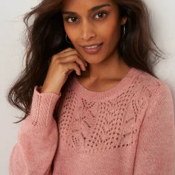 Trui met details in pointelletricot