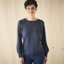 Trui met details in pointelletricot
