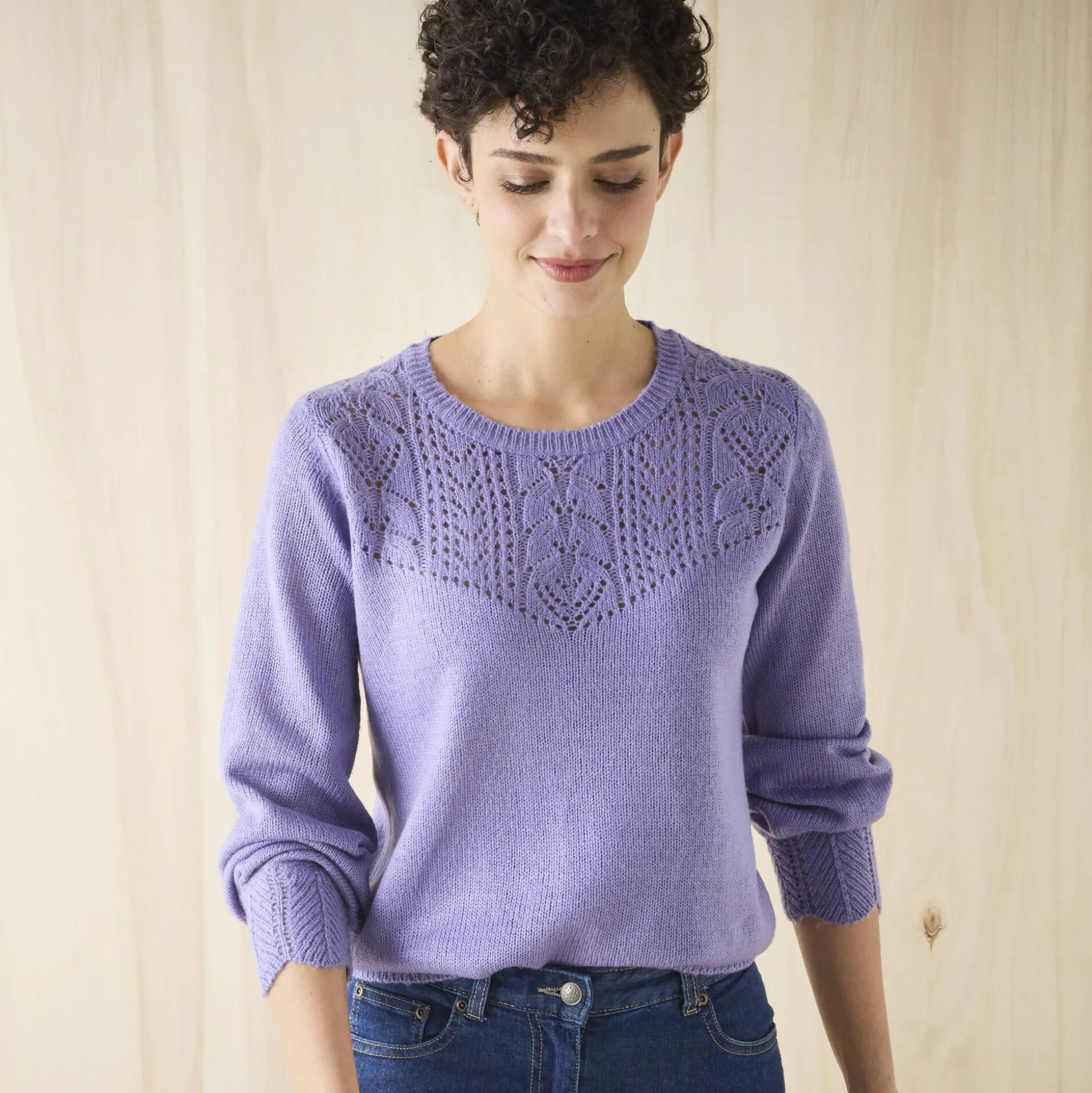 Trui met details in pointelletricot