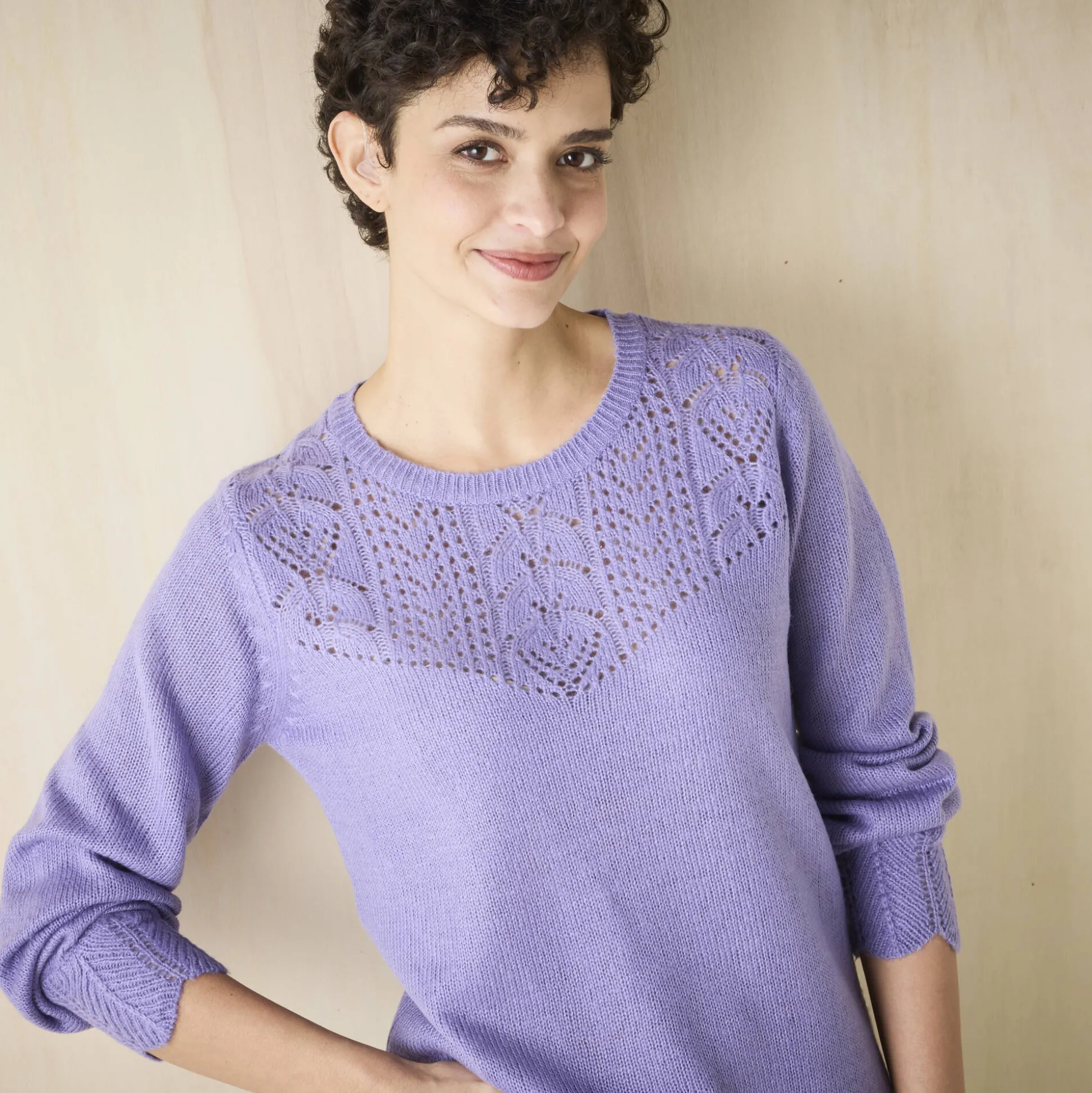 Trui met details in pointelletricot