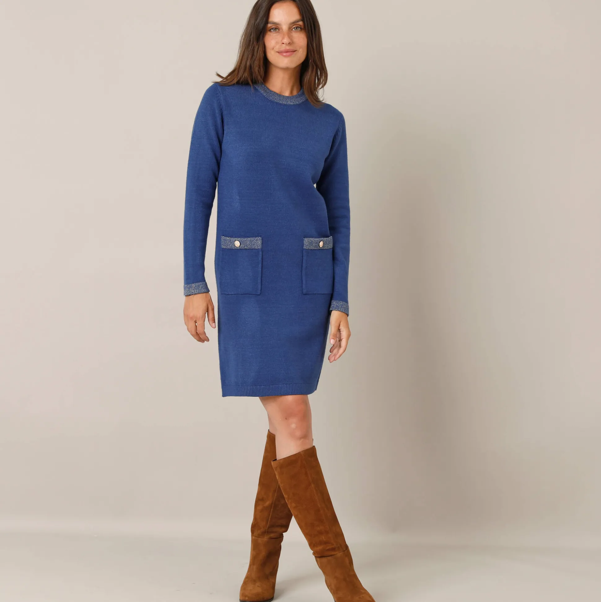 Trui met glanzende details, 2 zakken