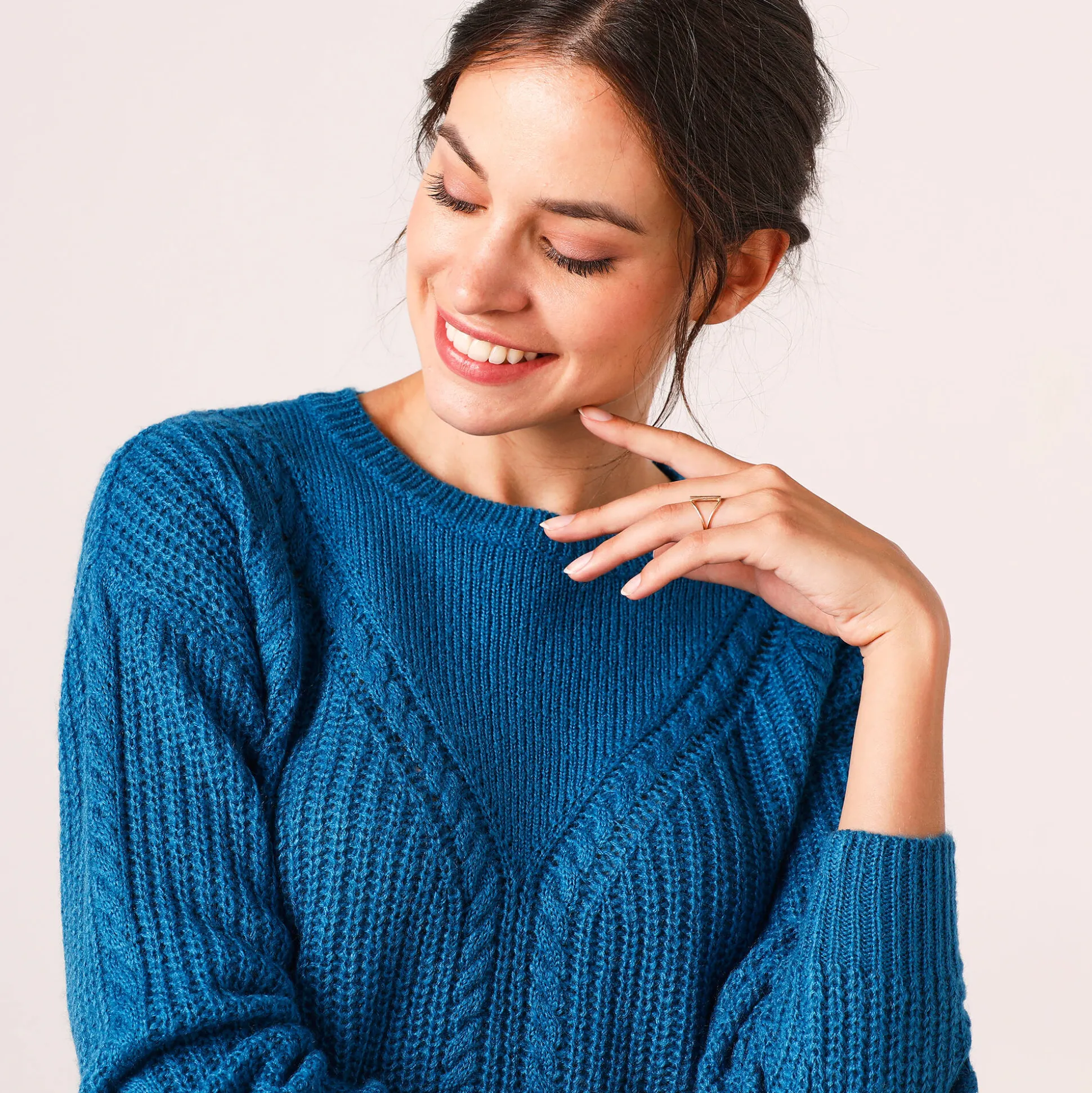 Trui met kabelmotieven - patenttricot