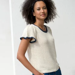 Trui met korte mouwen, fantasietricot