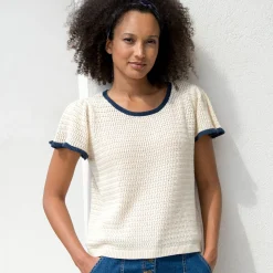 Trui met korte mouwen, fantasietricot