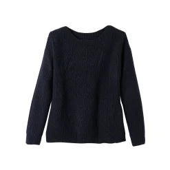 Trui met lange mouwen en ronde hals, pareltricot, speciaal voor kleine lengtes