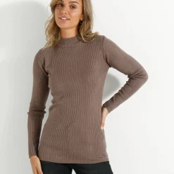 Trui met opstaande kraag, 72 cm lang