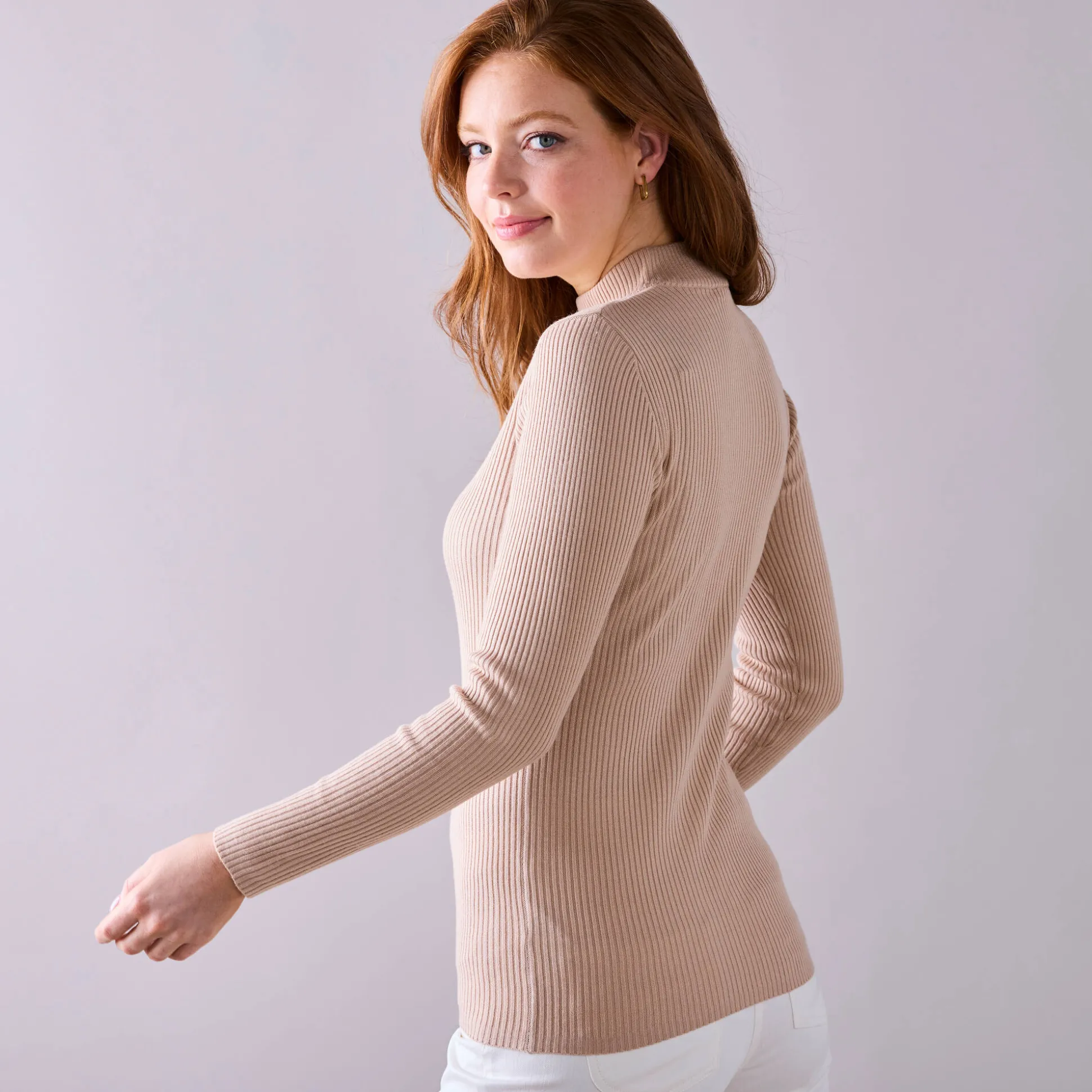 Trui met opstaande kraag, 72 cm lang