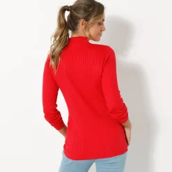 Trui met opstaande kraag, 72 cm lang