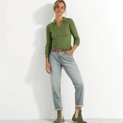 Trui met polokraag, ribtricot