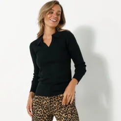 Trui met polokraag, ribtricot