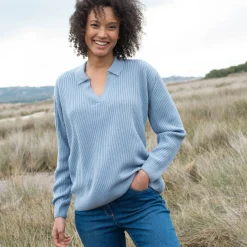 Trui met polokraag, ribtricot