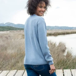 Trui met polokraag, ribtricot