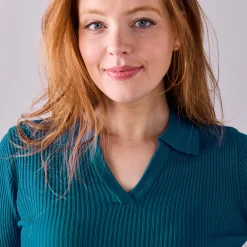 Trui met polokraag, ribtricot