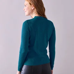 Trui met polokraag, ribtricot