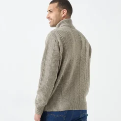 Trui met rolkraag, in Iers tricot