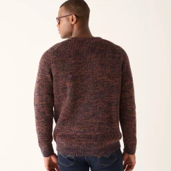 Trui met ronde hals en haak ingezette mouwen, patenttricot met 30% wol