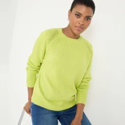 Trui met ronde hals, fantasietricot met zachte touch