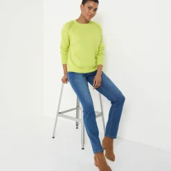 Trui met ronde hals, fantasietricot met zachte touch