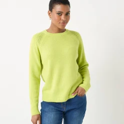 Trui met ronde hals, fantasietricot met zachte touch