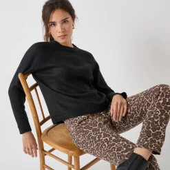 Trui met ronde hals, fantasietricot met zachte touch