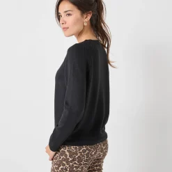 Trui met ronde hals, fantasietricot met zachte touch