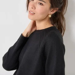Trui met ronde hals, fantasietricot met zachte touch