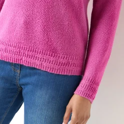 Trui met ronde hals, fantasietricot met zachte touch