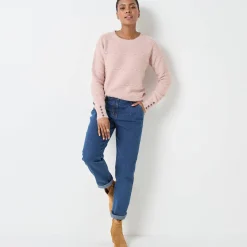 Trui met ronde hals, harig fantasietricot