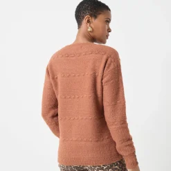 Trui met ronde hals, harig fantasietricot