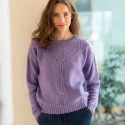 Trui met ronde hals in fantasietricot