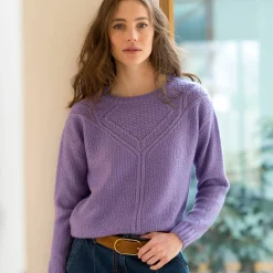 Trui met ronde hals in fantasietricot