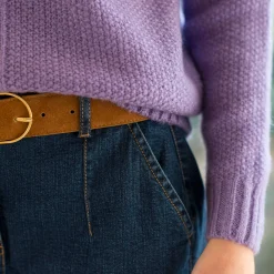 Trui met ronde hals in fantasietricot