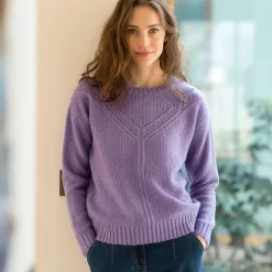 Trui met ronde hals in fantasietricot