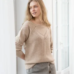 Trui met ronde hals in fantasietricot