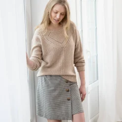 Trui met ronde hals in fantasietricot