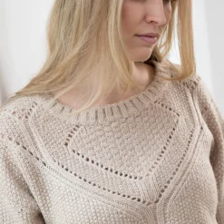 Trui met ronde hals in fantasietricot