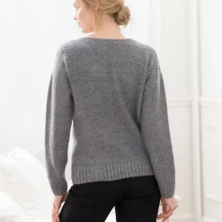 Trui met ronde hals in fantasietricot