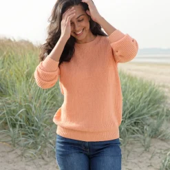 Trui met ronde hals in ribtricot