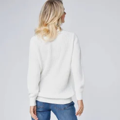 Trui met ronde hals in ribtricot