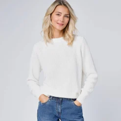 Trui met ronde hals in ribtricot