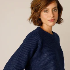 Trui met ronde hals in ribtricot