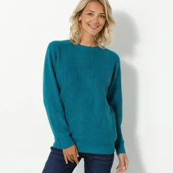 Trui met ronde hals in ribtricot