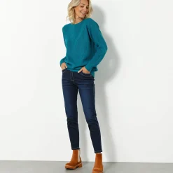 Trui met ronde hals in ribtricot