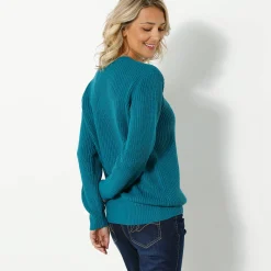 Trui met ronde hals in ribtricot