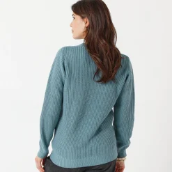 Trui met ronde hals in ribtricot