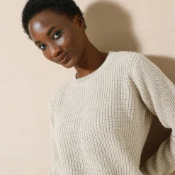 Trui met ronde hals in ribtricot