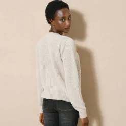 Trui met ronde hals in ribtricot