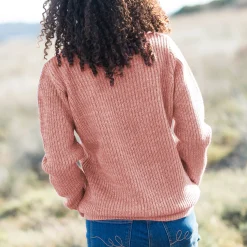 Trui met ronde hals in ribtricot