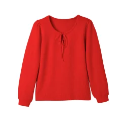 Trui met ronde hals, knoopdetail