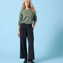 Trui met ronde hals Special Petites, pointelle-breisel